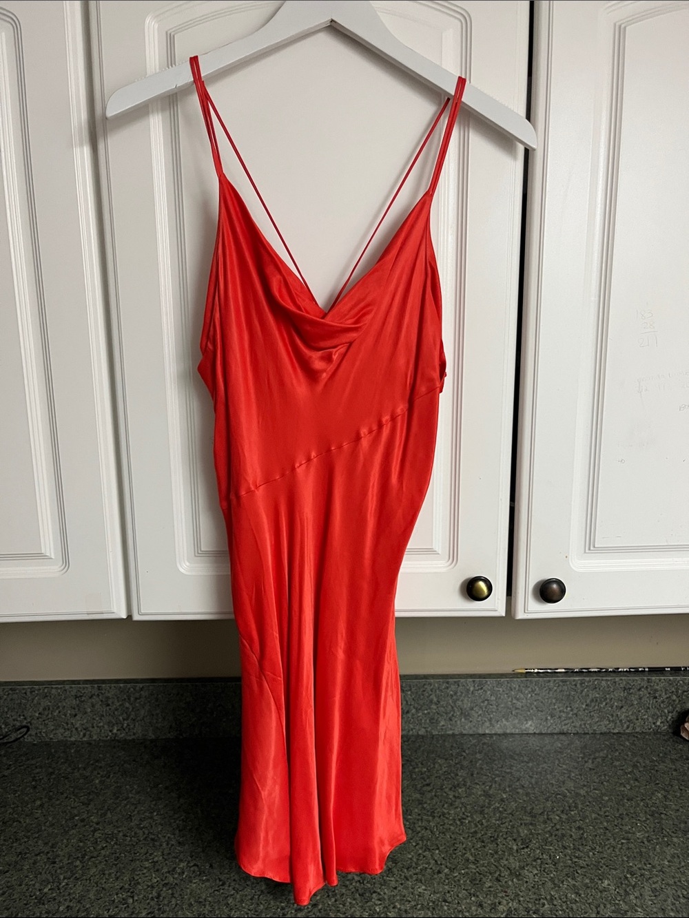 Zara Satin Slip Dress with Cowl Neck